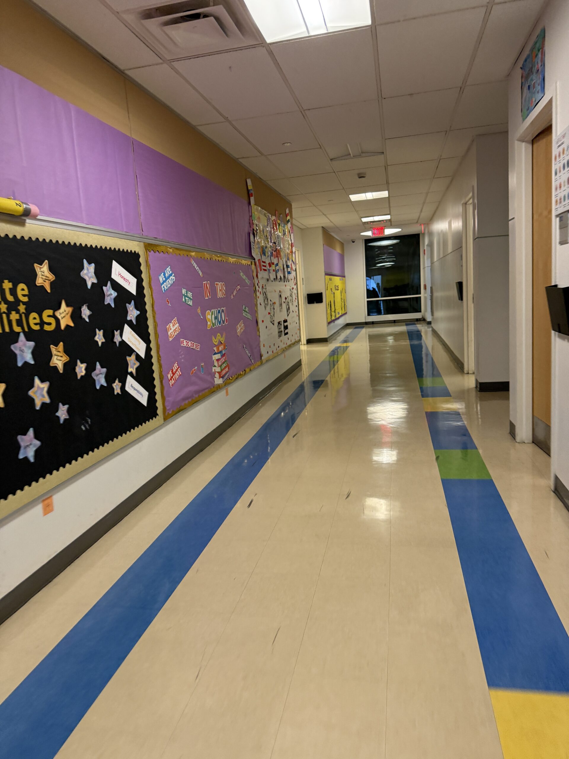 Yoga class in Newark school gymnasium